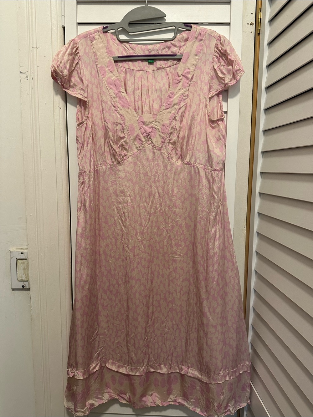 United Colors Of Benetton Light Pink Satin Floral Slip Dress